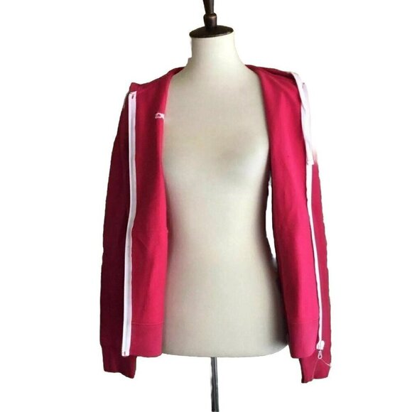 Asics Women's Pink Cotton Blend Zip Hoodie YT1487 Jacket Size XS S - Picture 10 of 16